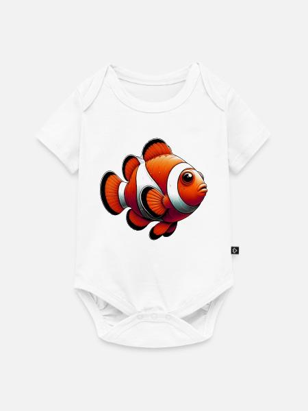Clownfisch - Baby Premium Kurzarmbody - Weiß