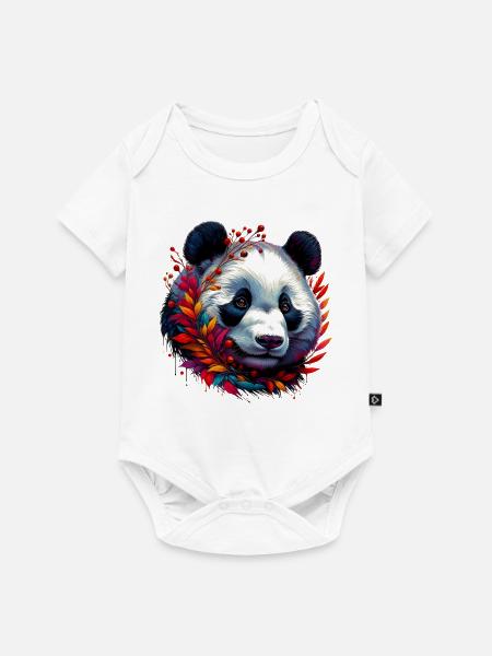 Panda - Baby Premium Kurzarmbody - Weiß