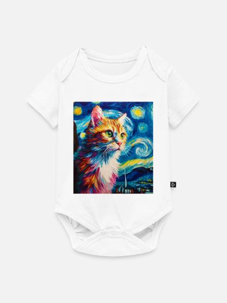 Katze - Baby Premium Kurzarmbody - Weiß