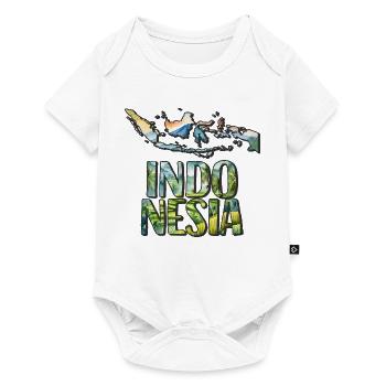 Watercolor Map Indonesia - Baby Premium short-sleeve bodysuit - white - Front