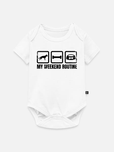 Schäferhund Wochenende - Baby Premium Kurzarmbody - Weiß