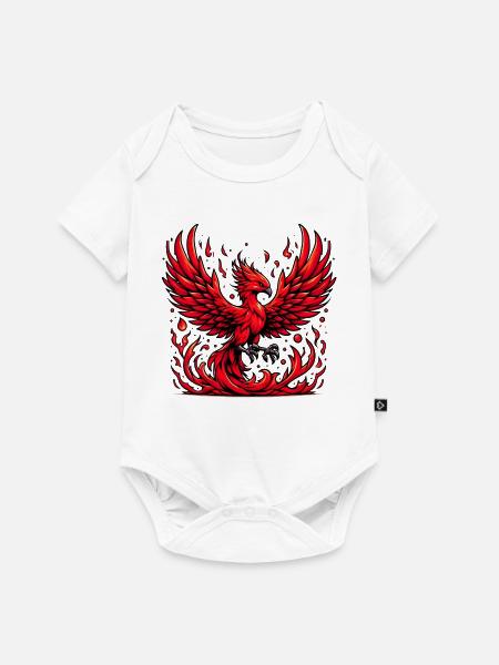 Roter Phönix - Baby Premium Kurzarmbody - Weiß