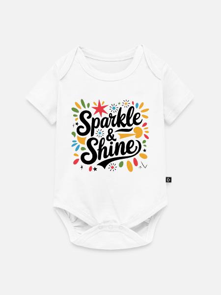 Funkeln & Glänzen - Baby Premium Kurzarmbody - Weiß