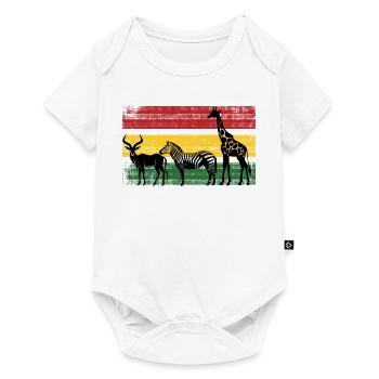 Silhouettes de la savane aux couleurs rastafaries - Body à manches courtes Premium Bébé - blanc - Devant