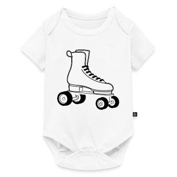 Patins à roulettes dessin au trait - Body à manches courtes Premium Bébé - blanc - Devant