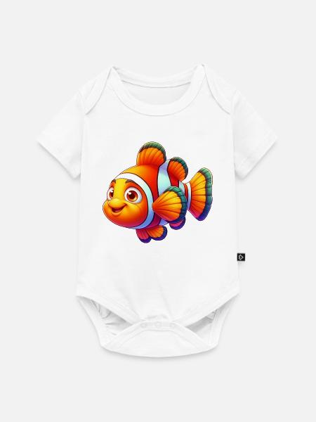 Clownfisch - Baby Premium Kurzarmbody - Weiß