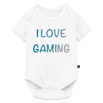 I Love Gaming Aquarell - Baby Premium Kurzarmbody - Weiß - Vorne