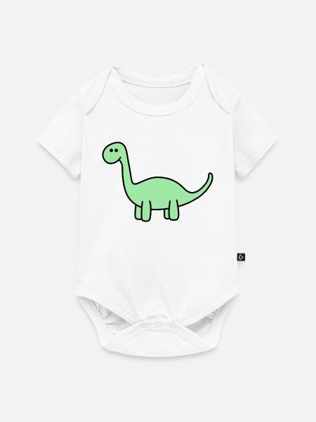 Dino - Baby Premium Kurzarmbody - Weiß