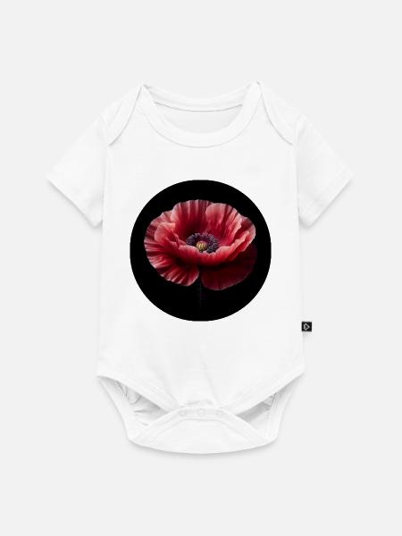 Mohnblume fotorealistisch - Baby Premium Kurzarmbody - Weiß