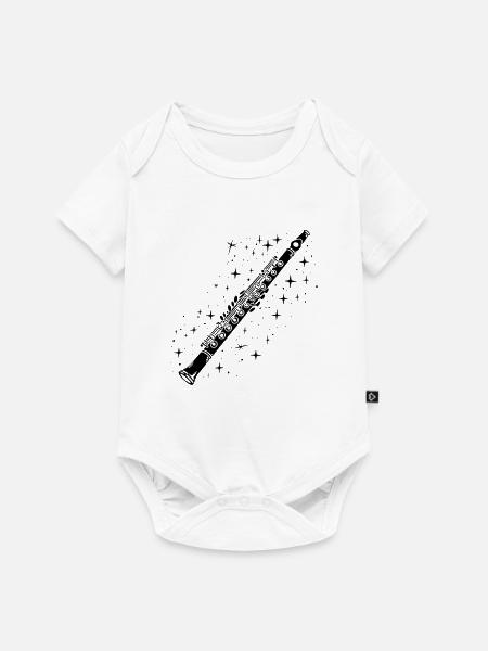 Flöte Zeichnung - Baby Premium Kurzarmbody - Weiß