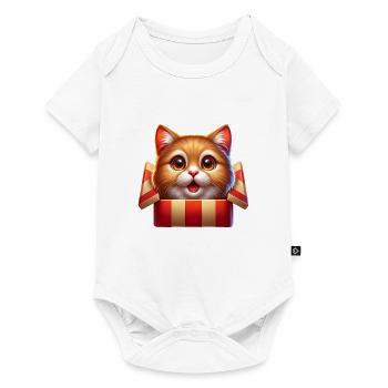 Cadeau de Noël Surprise Chat - Body à manches courtes Premium Bébé - blanc - Devant