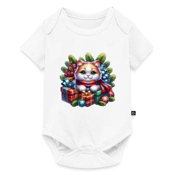 Cute Cat Christmas - Baby Premium short-sleeve bodysuit - white - Front