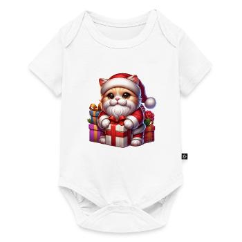 Santa Claus Cat Santa Claus Christmas - Baby Premium short-sleeve bodysuit - white - Front