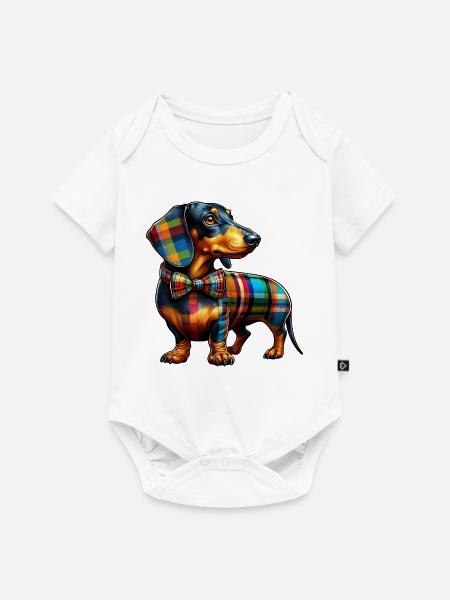 Dachshund - Baby Premium Kurzarmbody - Weiß