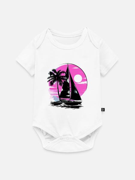 Cartoon Segeln - Baby Premium Kurzarmbody - Weiß