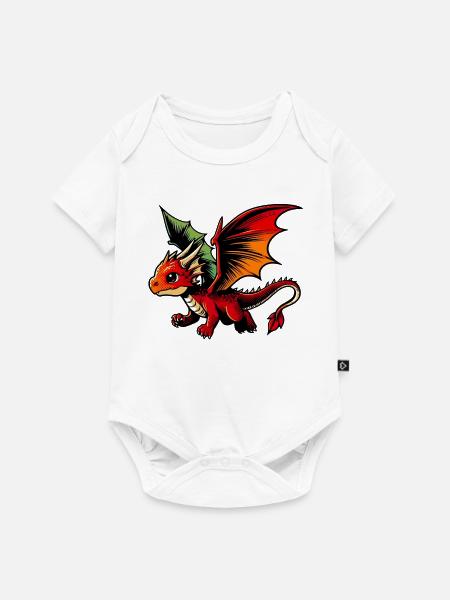 Drache - Baby Premium Kurzarmbody - Weiß
