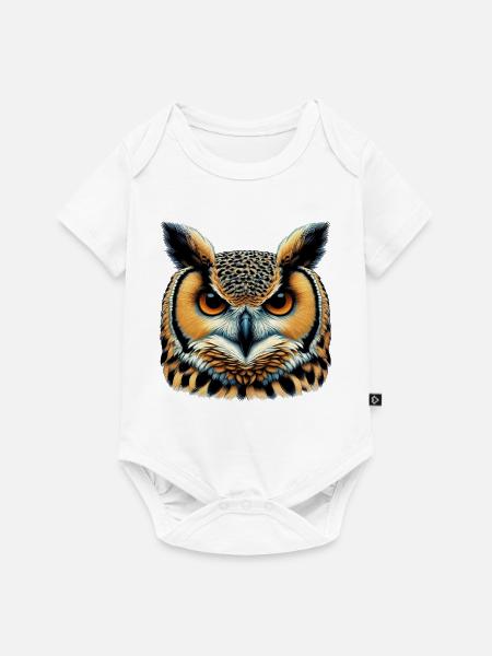 Eule - Baby Premium Kurzarmbody - Weiß