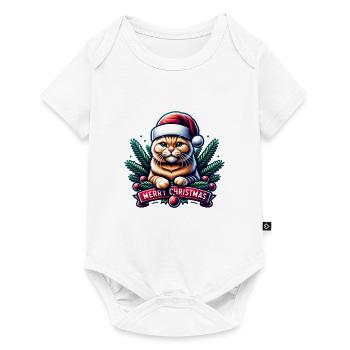 Joyeux Noël Chat Noël - Body à manches courtes Premium Bébé - blanc - Devant