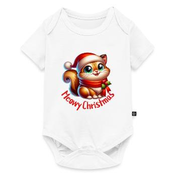 Chat de Noël miaou - Body à manches courtes Premium Bébé - blanc - Devant