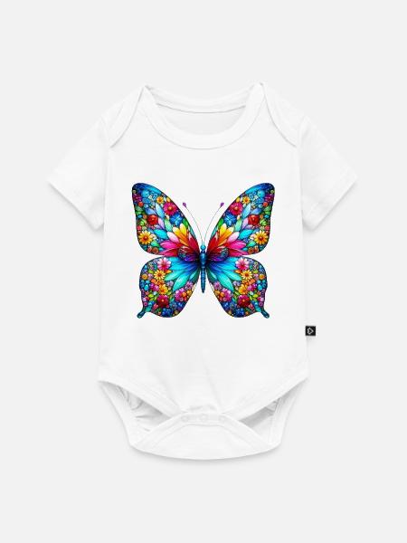 Schmetterling - Baby Premium Kurzarmbody - Weiß
