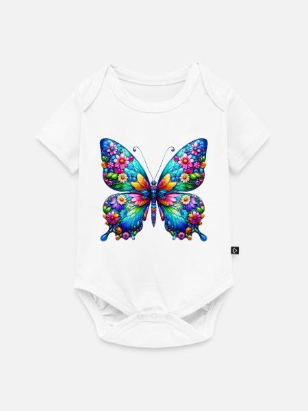 Schmetterling - Baby Premium Kurzarmbody - Weiß