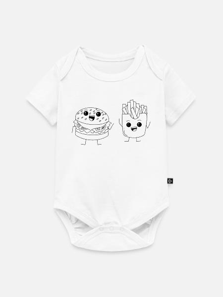 Burger & Fries 1 - Baby Premium Kurzarmbody - Weiß