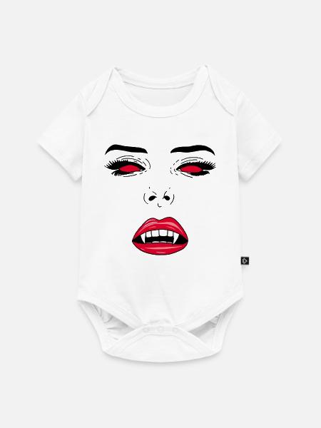 Vampirfrau Gesicht - Baby Premium Kurzarmbody - Weiß