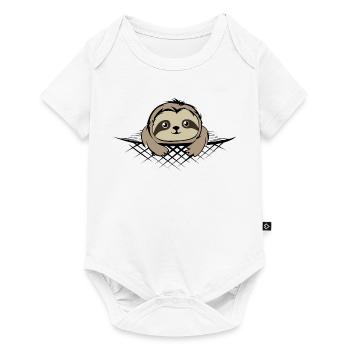 Sloth in pocket comic cartoon funny icon - Baby Premium short-sleeve bodysuit - white - Front