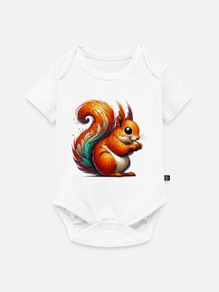 Eichhörnchen - Baby Premium Kurzarmbody - Weiß