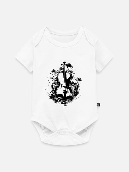 Violine - Baby Premium Kurzarmbody - Weiß