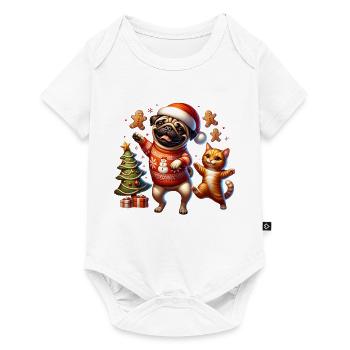 Christmas Tree Gifts Pug Cat Gingerbread - Baby Premium short-sleeve bodysuit - white - Front