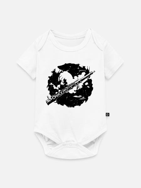 Flöte Skizze - Baby Premium Kurzarmbody - Weiß