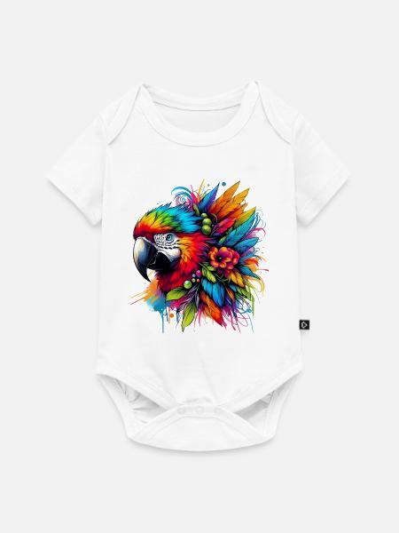 Papagei - Baby Premium Kurzarmbody - Weiß