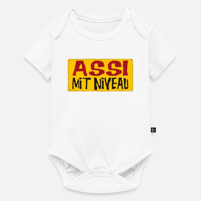 Assi Mit Niveau - Baby Premium Kurzarmbody - Weiß