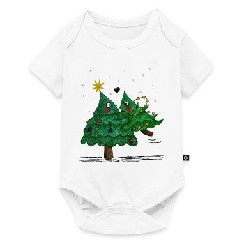 De jolis sapins de Noël - Body à manches courtes Premium Bébé - blanc - Devant