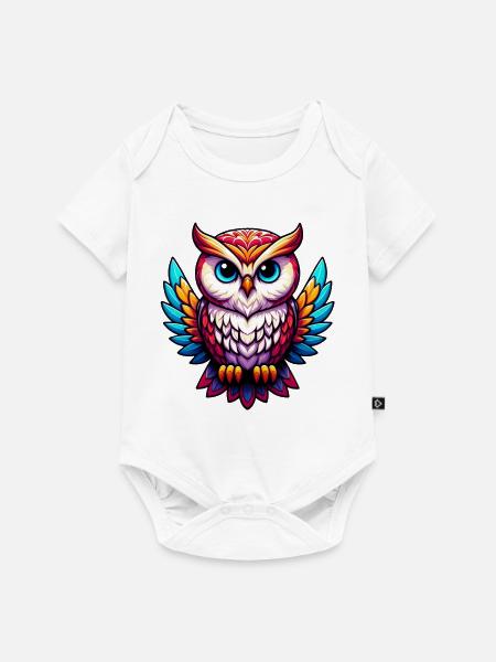 Eule - Baby Premium Kurzarmbody - Weiß