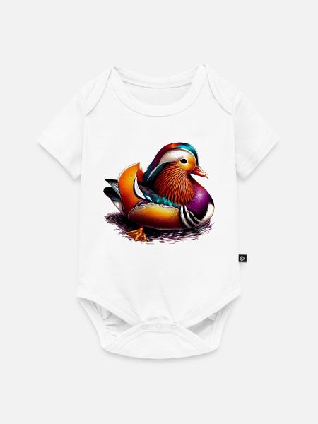 Mandarinente - Baby Premium Kurzarmbody - Weiß