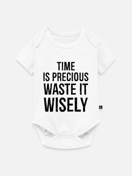 Zeit ist kostbar lustiges Hemd - Baby Premium Kurzarmbody - Weiß