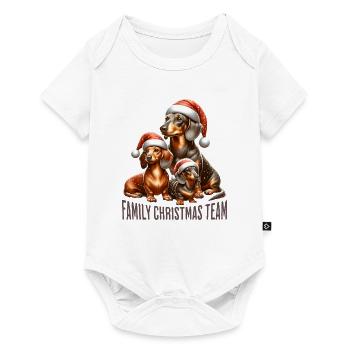 Équipe de Noël familiale Teckel Weihnachten - Body à manches courtes Premium Bébé - blanc - Devant