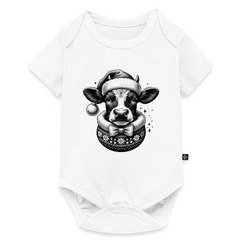 Christmas Cow Santa Claus Christmas - Baby Premium short-sleeve bodysuit - white - Front