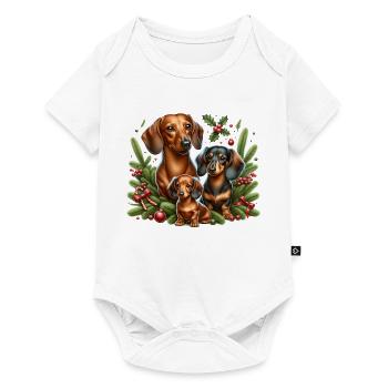 Dachshund Family Christmas - Baby Premium short-sleeve bodysuit - white - Front