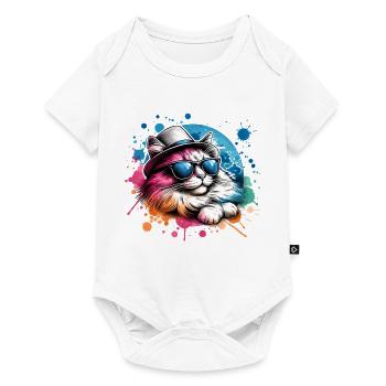 Frissons de chat drôles - Body à manches courtes Premium Bébé - blanc - Devant