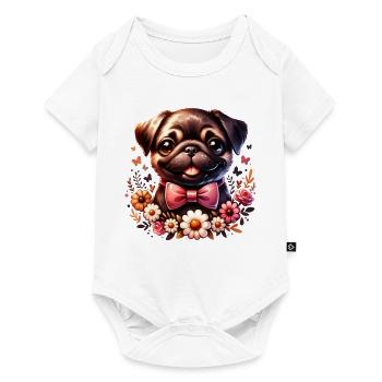 Cute Pug Puppy - Baby Premium short-sleeve bodysuit - white - Front