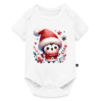 Cute Penguin with Santa Hat - Baby Premium short-sleeve bodysuit - white - Front