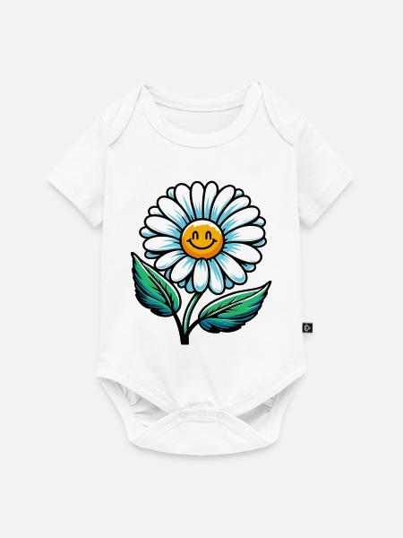 Gänseblümchen - Baby Premium Kurzarmbody - Weiß