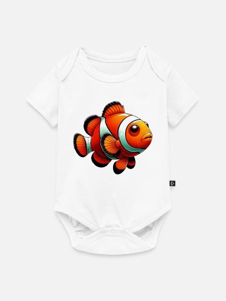 Clownfisch - Baby Premium Kurzarmbody - Weiß