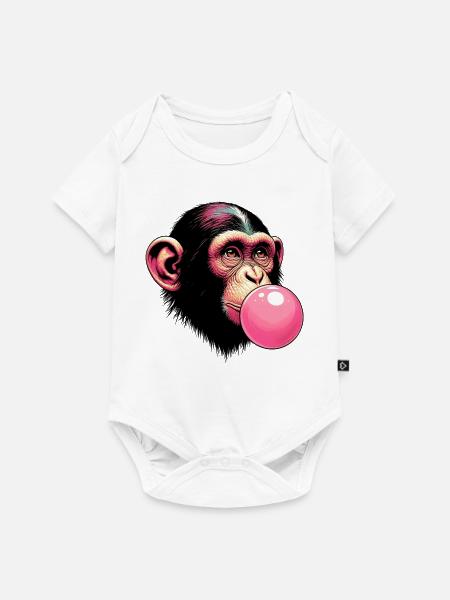 Affe - Baby Premium Kurzarmbody - Weiß