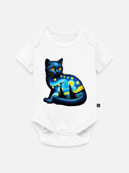 Katze - Baby Premium Kurzarmbody - Weiß