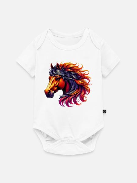 Pferd - Baby Premium Kurzarmbody - Weiß