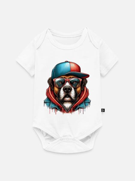 Hund - Baby Premium Kurzarmbody - Weiß